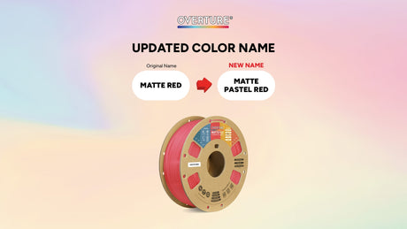 Announcement: Matte PLA Color Name Update for Improved Accuracy - Overture 3D
