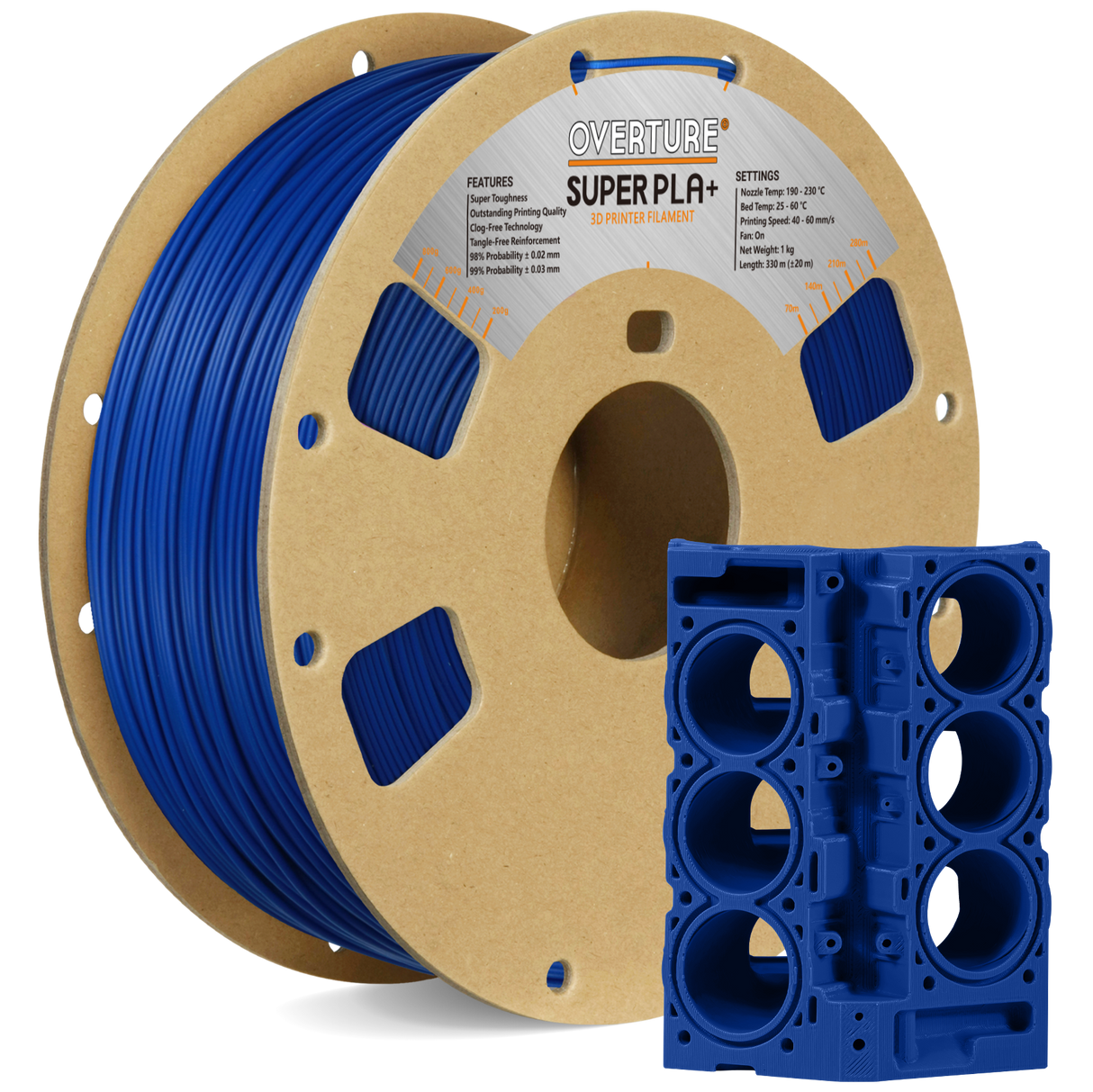 Overture Super PLA+ 3D Printer Filament 1.75mm - Overture 3D
