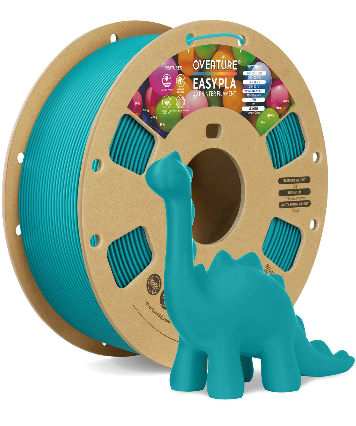 Overture Easy PLA 3D Printer Filament 1.75mm - Overture 3D