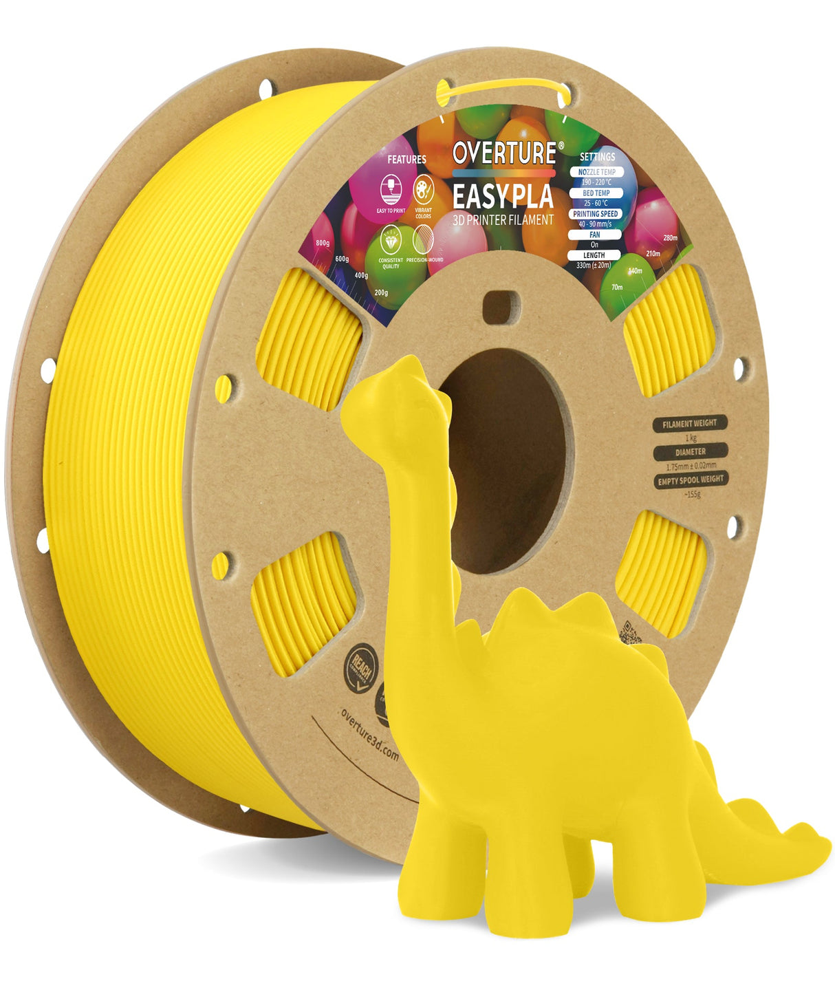 Overture Easy PLA 3D Printer Filament 1.75mm - Overture 3D