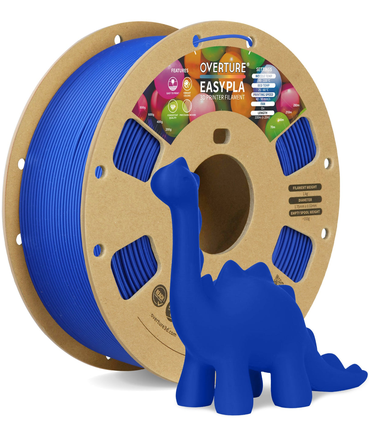 Overture Easy PLA 3D Printer Filament 1.75mm - Overture 3D