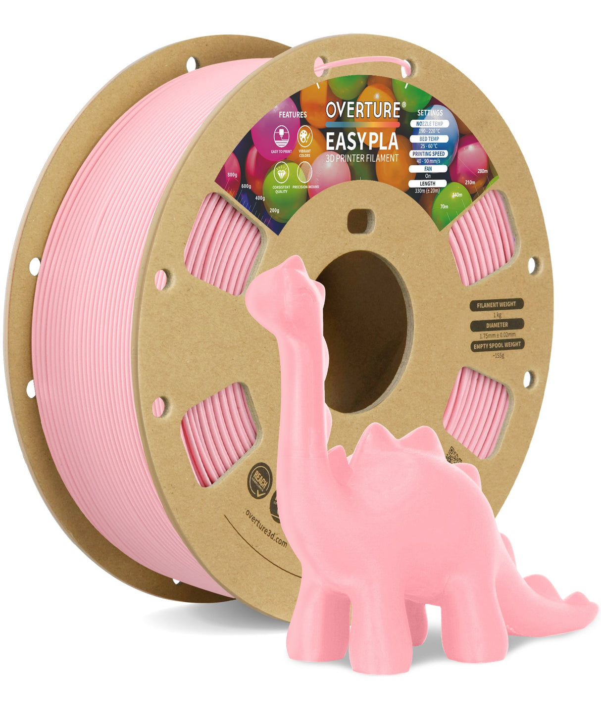 Overture Easy PLA 3D Printer Filament 1.75mm - Overture 3D