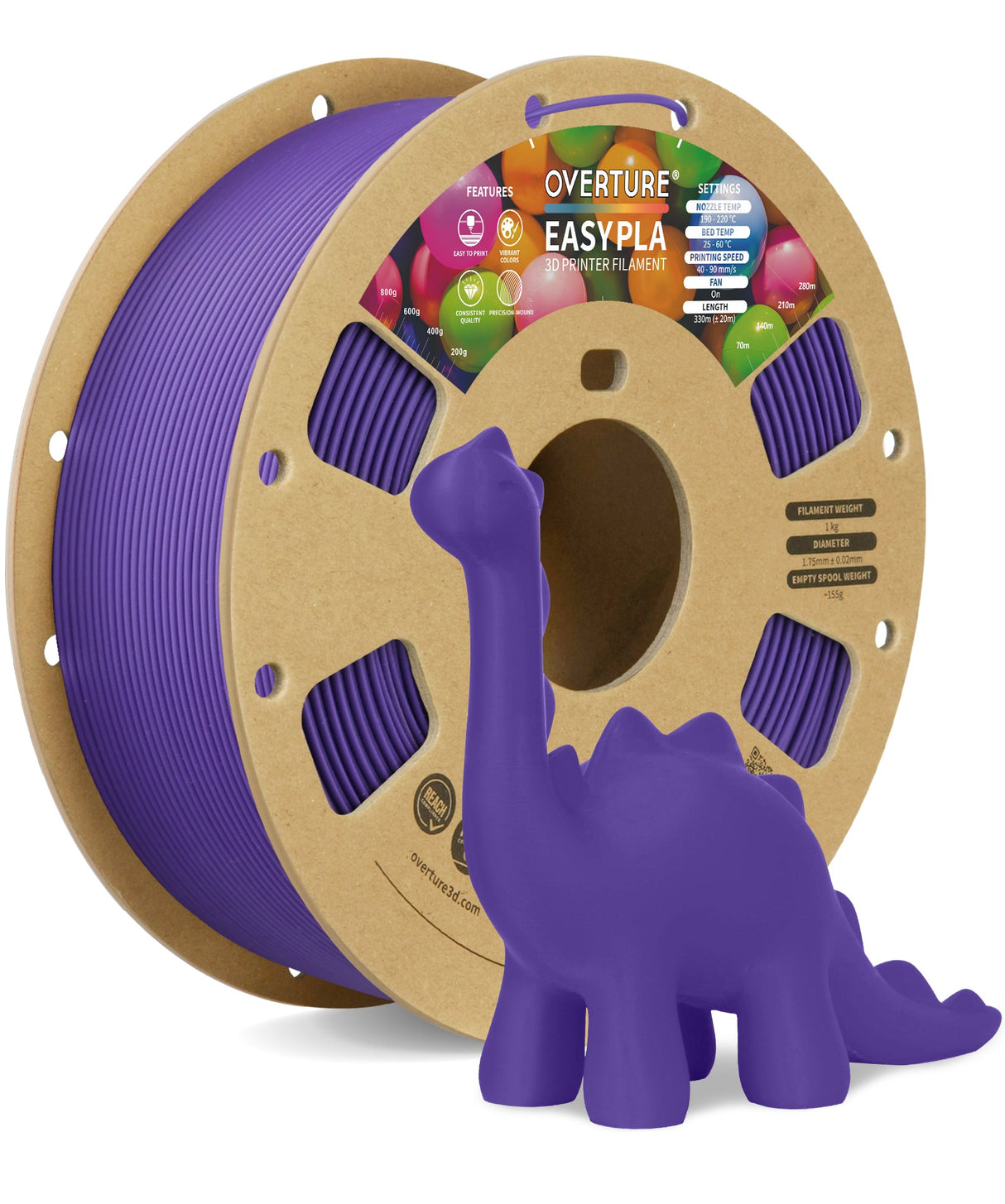 Overture Easy PLA 3D Printer Filament 1.75mm - Overture 3D
