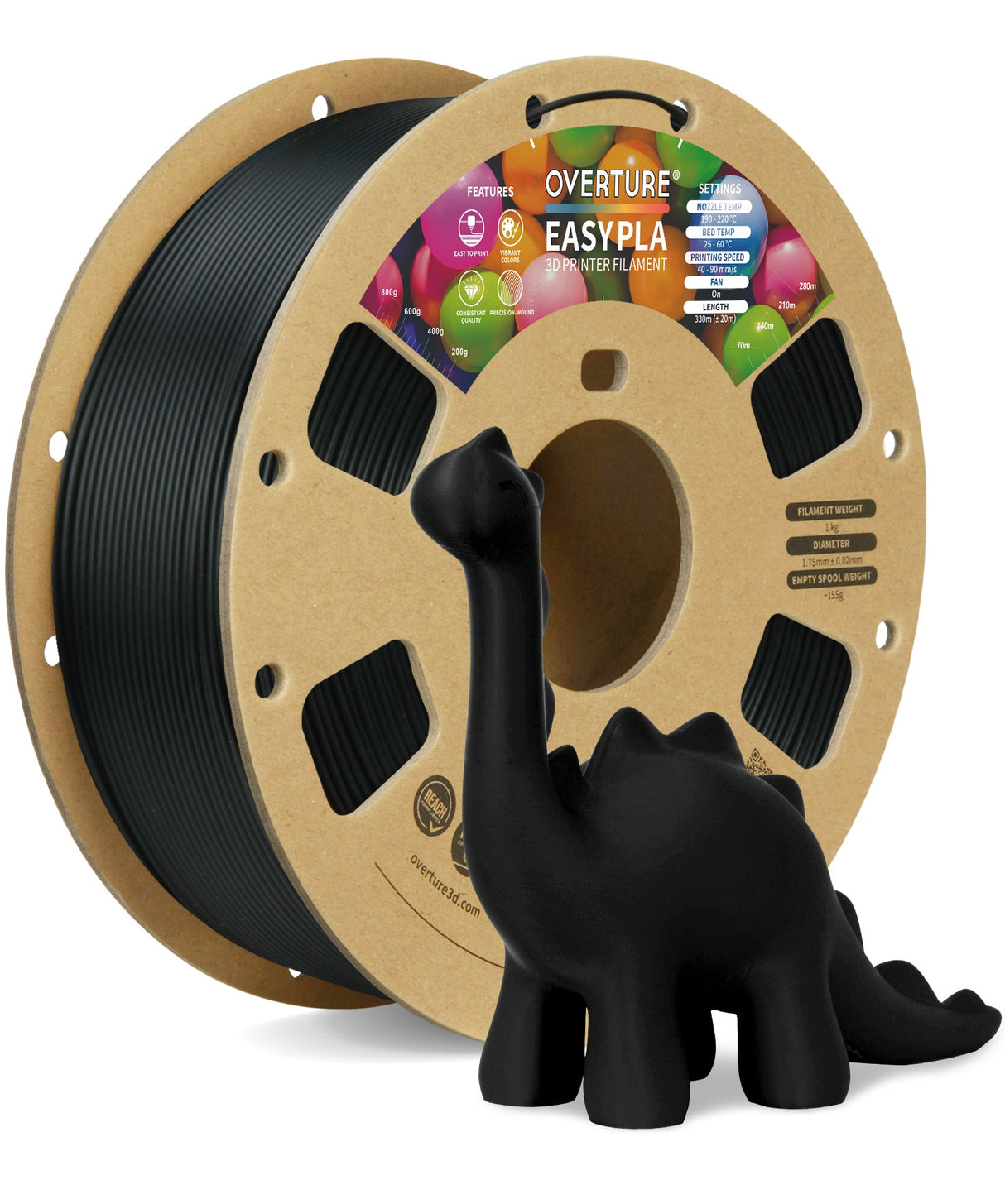 Overture Easy PLA 3D Printer Filament 1.75mm - Overture 3D