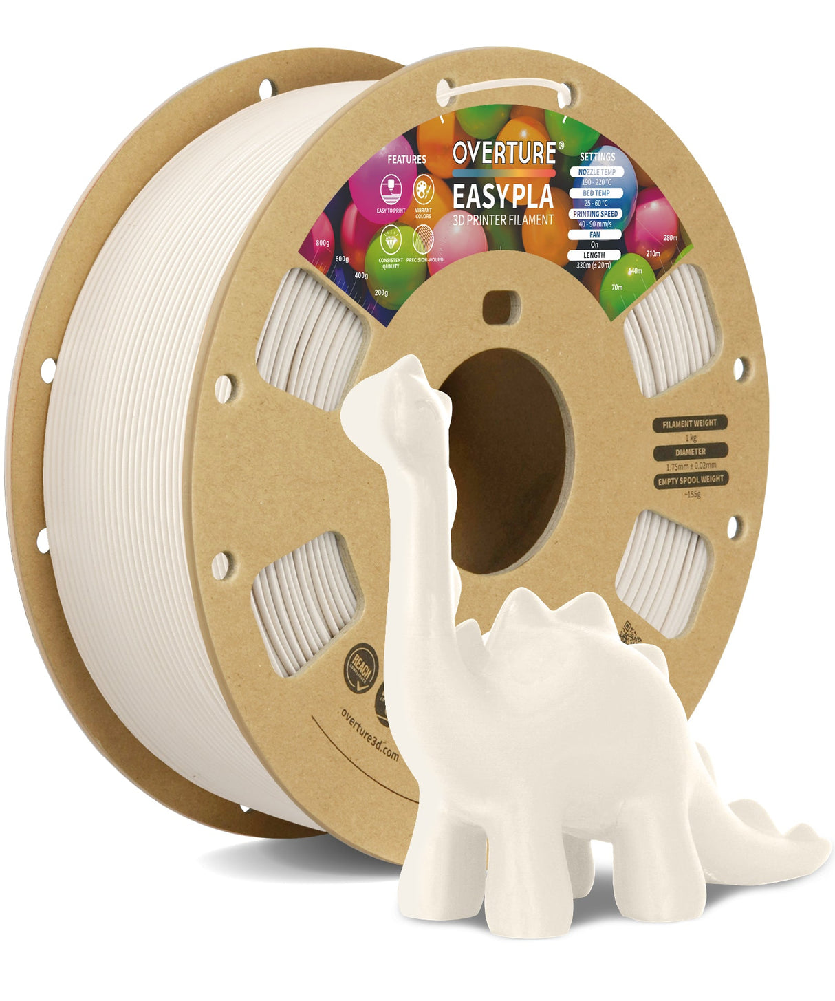 Overture Easy PLA 3D Printer Filament 1.75mm - Overture 3D