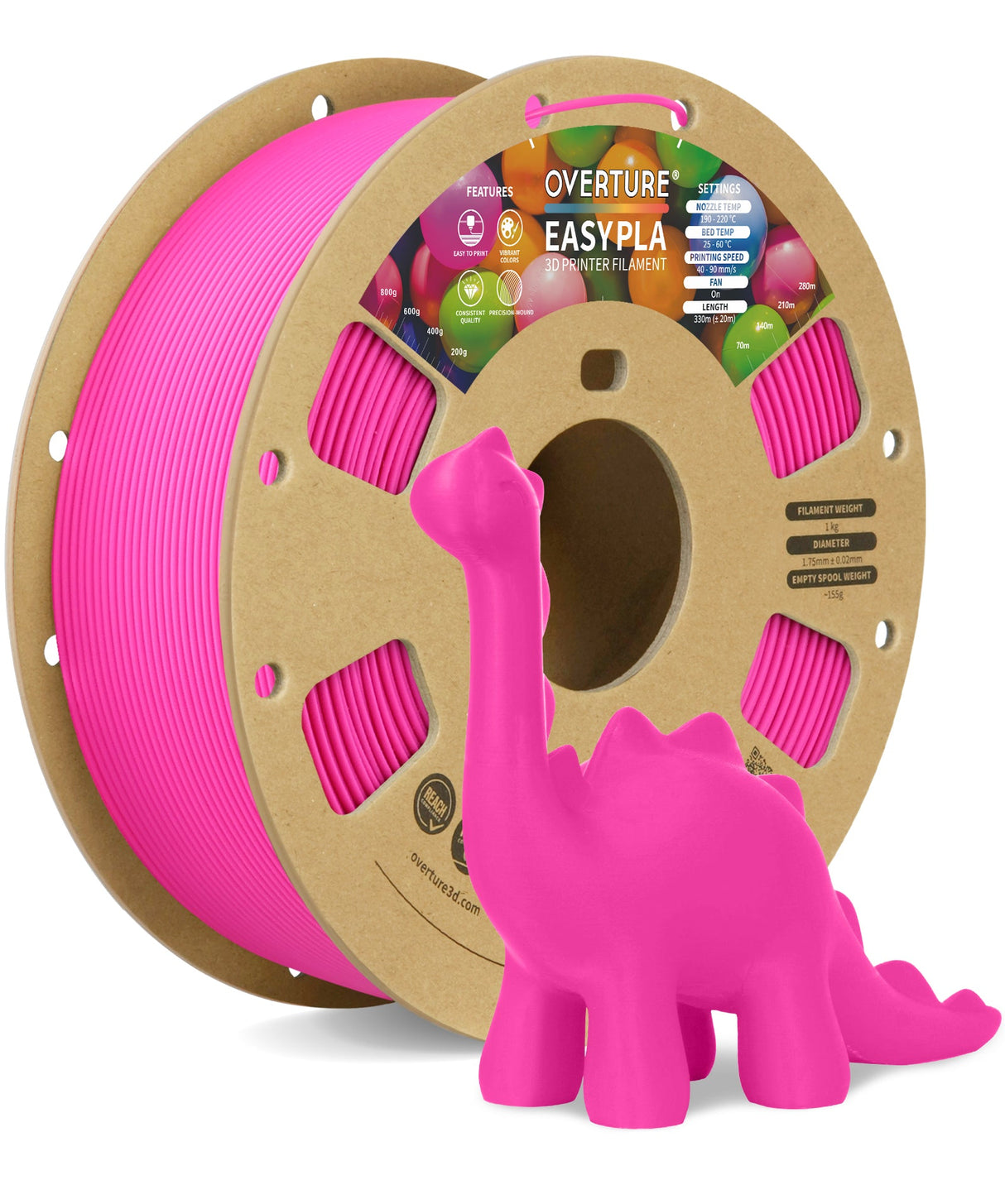 Overture Easy PLA 3D Printer Filament 1.75mm - Overture 3D