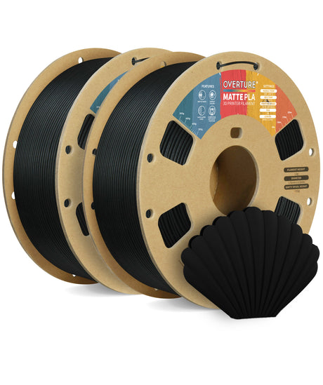 Overture Matte PLA 3D Printer Filament 1.75mm 2 Pack - Overture 3D