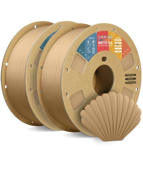 Overture Matte PLA 3D Printer Filament 1.75mm 2 Pack - Overture 3D