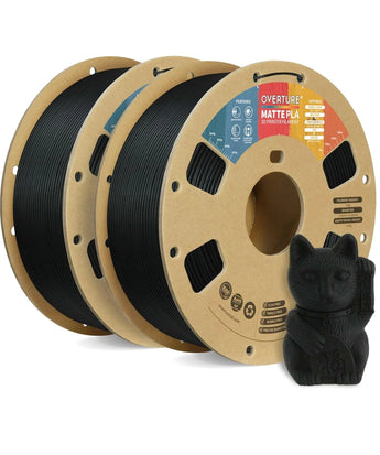 Overture Matte PLA 3D Printer Filament 1.75mm - 2 Pack - Overture 3D