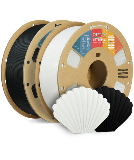 Overture Matte PLA 3D Printer Filament 1.75mm 2 Pack - Overture 3D