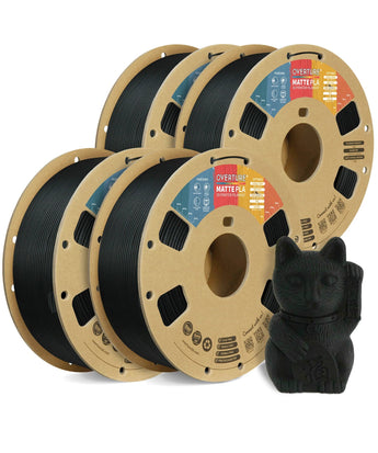 Overture Matte PLA 3D Printer Filament 1.75mm - 4 Pack - Overture 3D