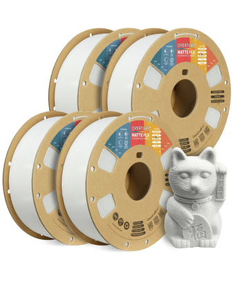 Overture Matte PLA 3D Printer Filament 1.75mm - 4 Pack - Overture 3D