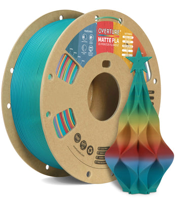 Overture Matte PLA Gradient Filament 1.75mm - 3D Printed Sample Showcase