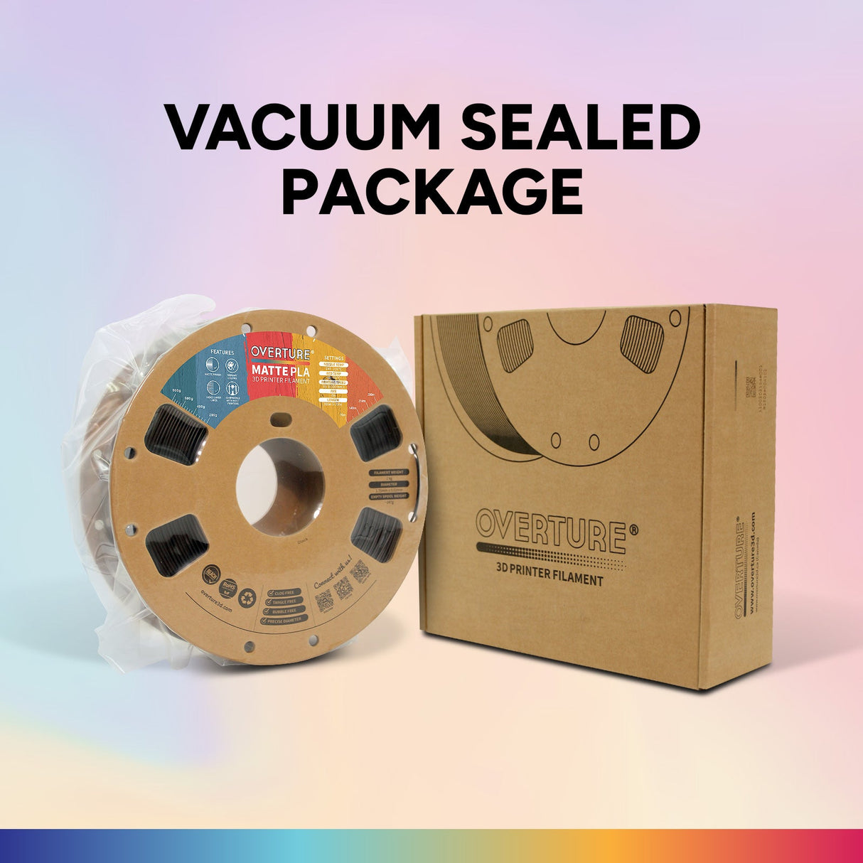 Overture Matte PLA 3D Printer Filament 1.75mm - Overture 3D