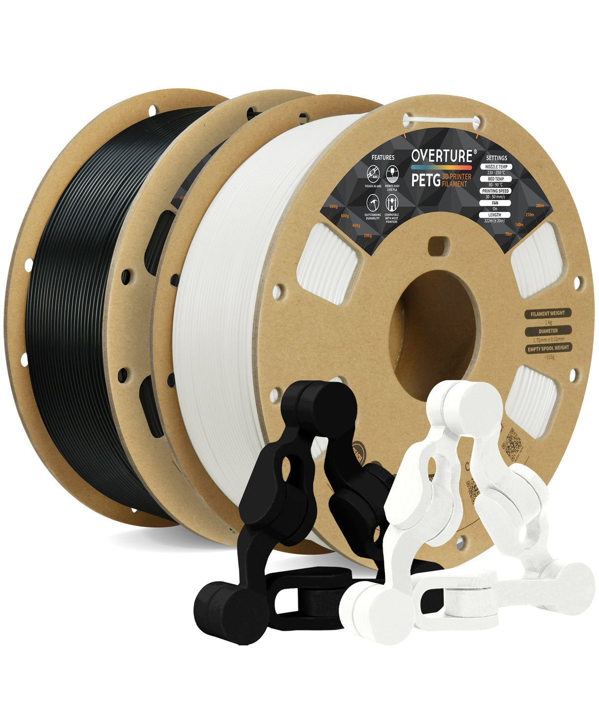 Overture PETG 3D Printer Filament 1.75mm - 2 Pack - Overture 3D