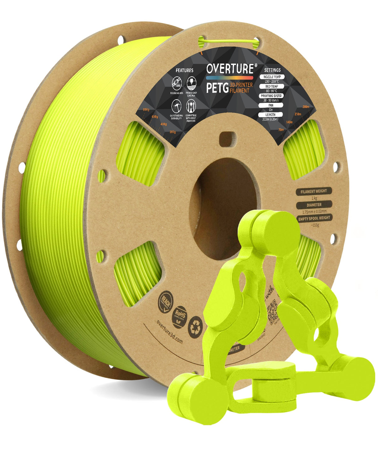 Overture PETG 3D Printer Filament 1.75mm - Overture 3D