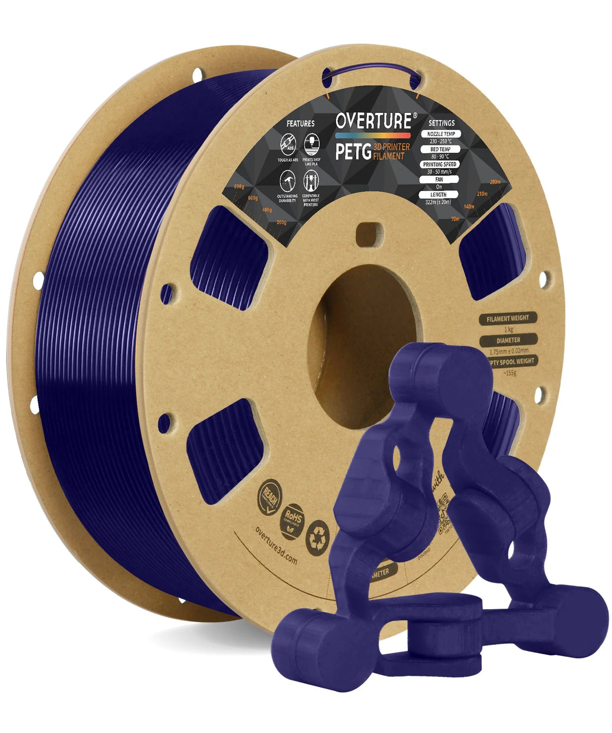 Overture PETG 3D Printer Filament 1.75mm - Overture 3D
