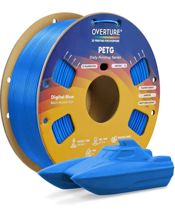 Overture PETG 3D Printer Filament 1.75mm - Spool & Filament Close-up