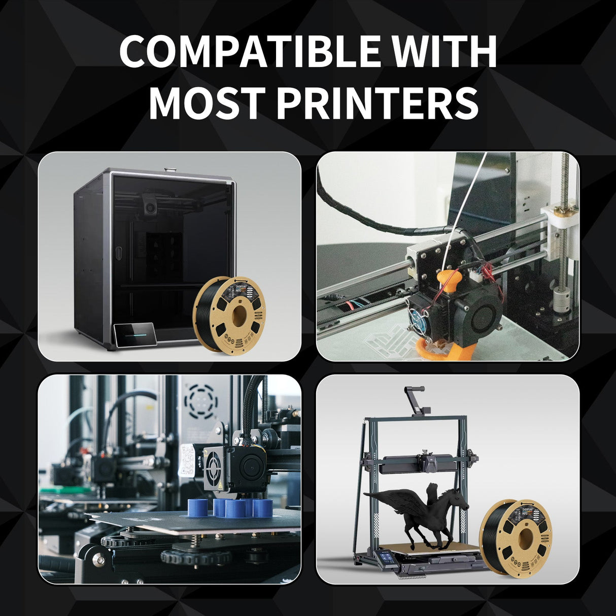 Overture PETG 3D Printer Filament 1.75mm - 4 Pack - Overture 3D