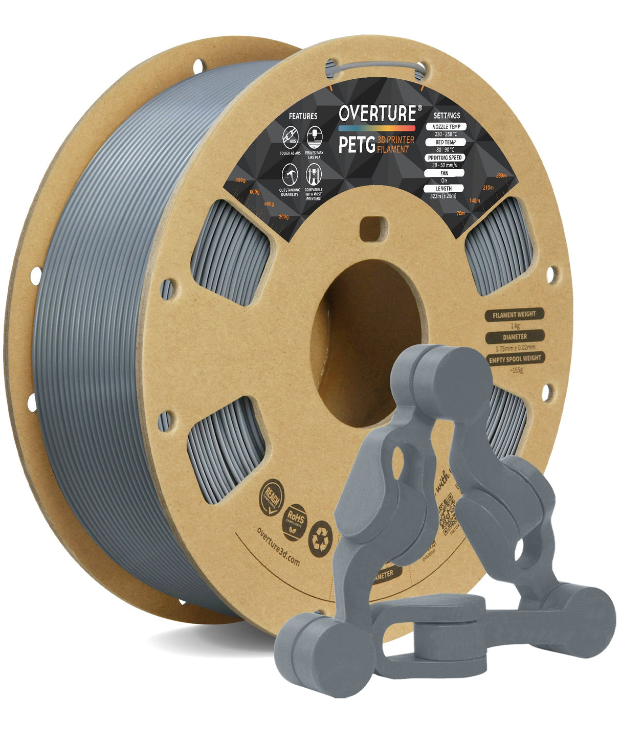 Overture PETG 3D Printer Filament 1.75mm - Overture 3D