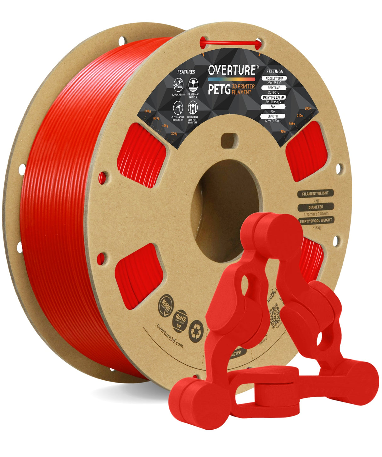 Overture PETG 3D Printer Filament 1.75mm - Overture 3D