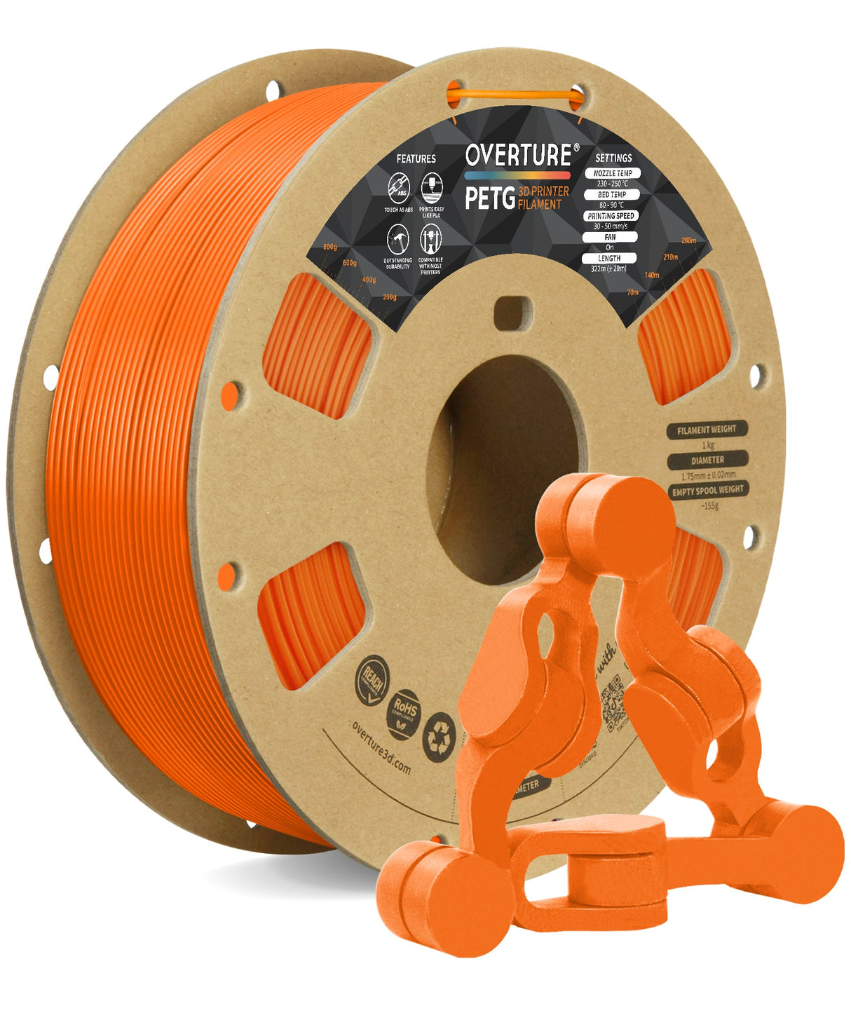 Overture PETG 3D Printer Filament 1.75mm - Overture 3D