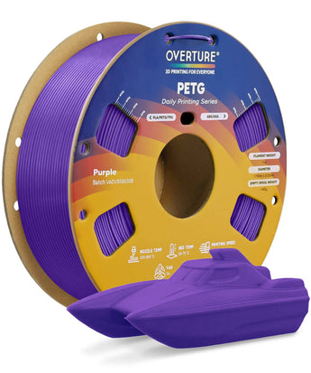Overture PETG 3D Printer Filament 1.75mm - Spool & Filament Close-up