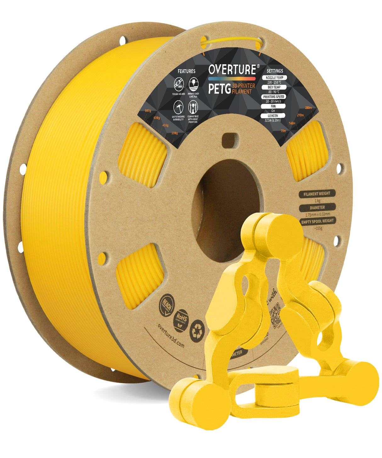 Overture PETG 3D Printer Filament 1.75mm - Overture 3D