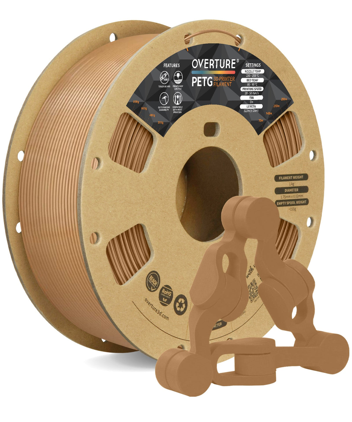 Overture PETG 3D Printer Filament 1.75mm - Overture 3D