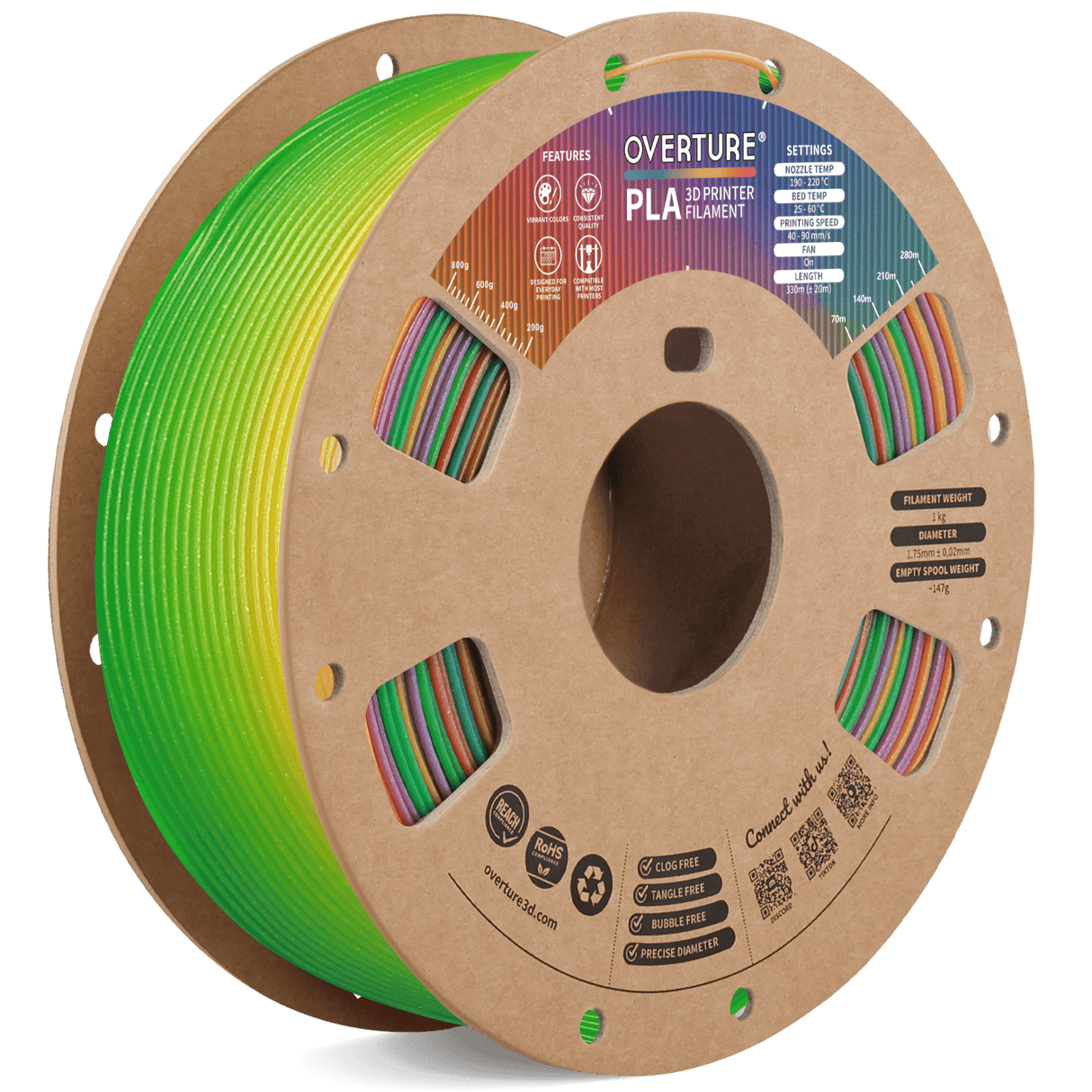 Overture PLA 3D Printer Filament 1.75mm - Overture 3D