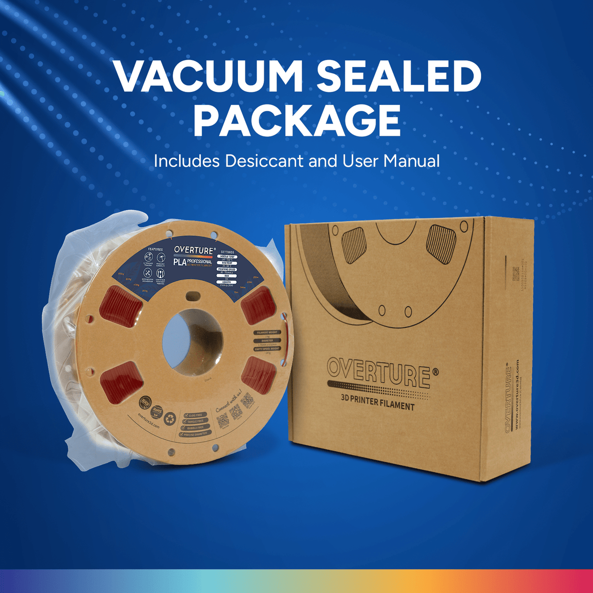 Overture PLA Professional 3D Printer Filament 1.75mm - Overture 3D