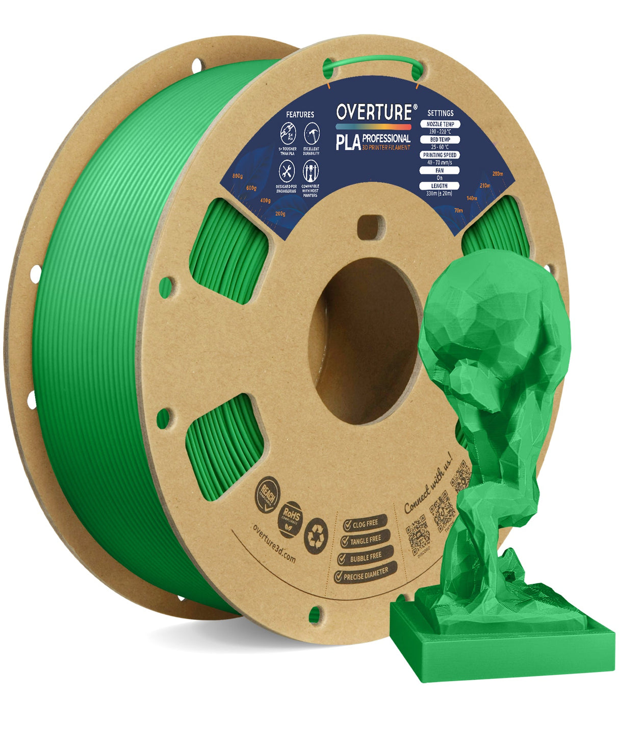 Overture PLA Professional 3D Printer Filament 1.75mm - Overture 3D