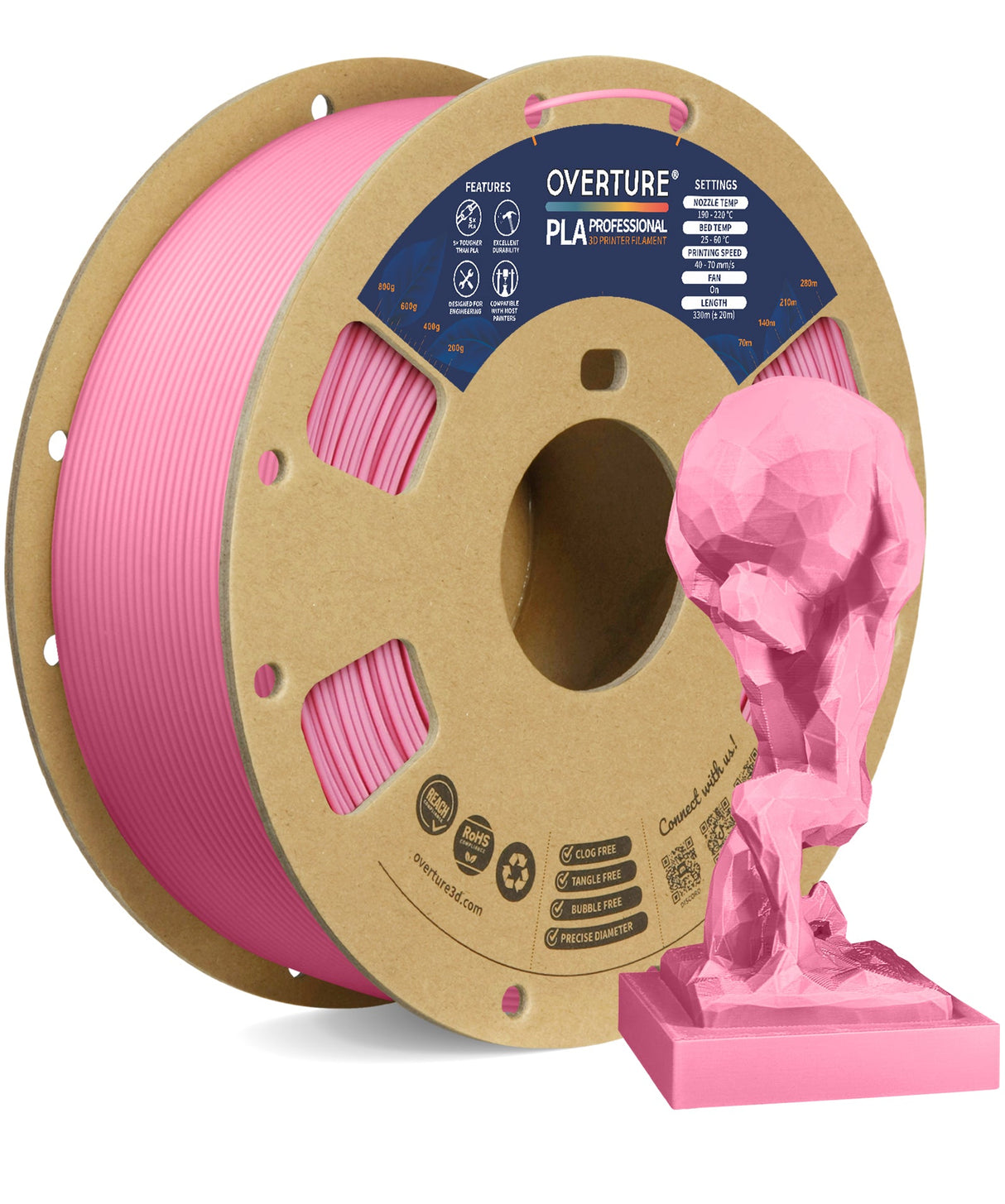 Overture PLA Professional 3D Printer Filament 1.75mm - Overture 3D