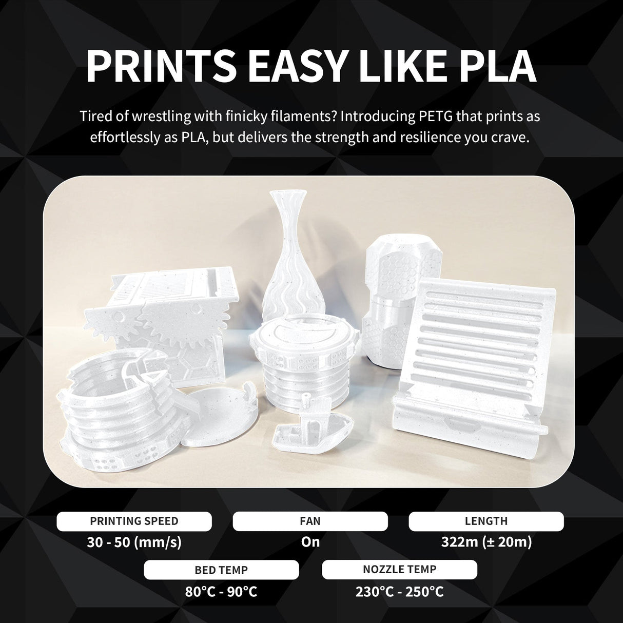 Overture Rock PETG 3D Printer Filament 1.75mm - Overture 3D