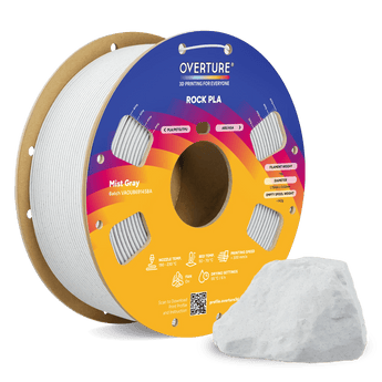 Overture Rock PLA 3D Printer Filament 1.75mm - Overture 3D