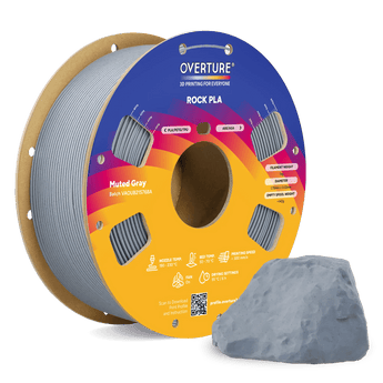 Overture Rock PLA 3D Printer Filament 1.75mm - Overture 3D