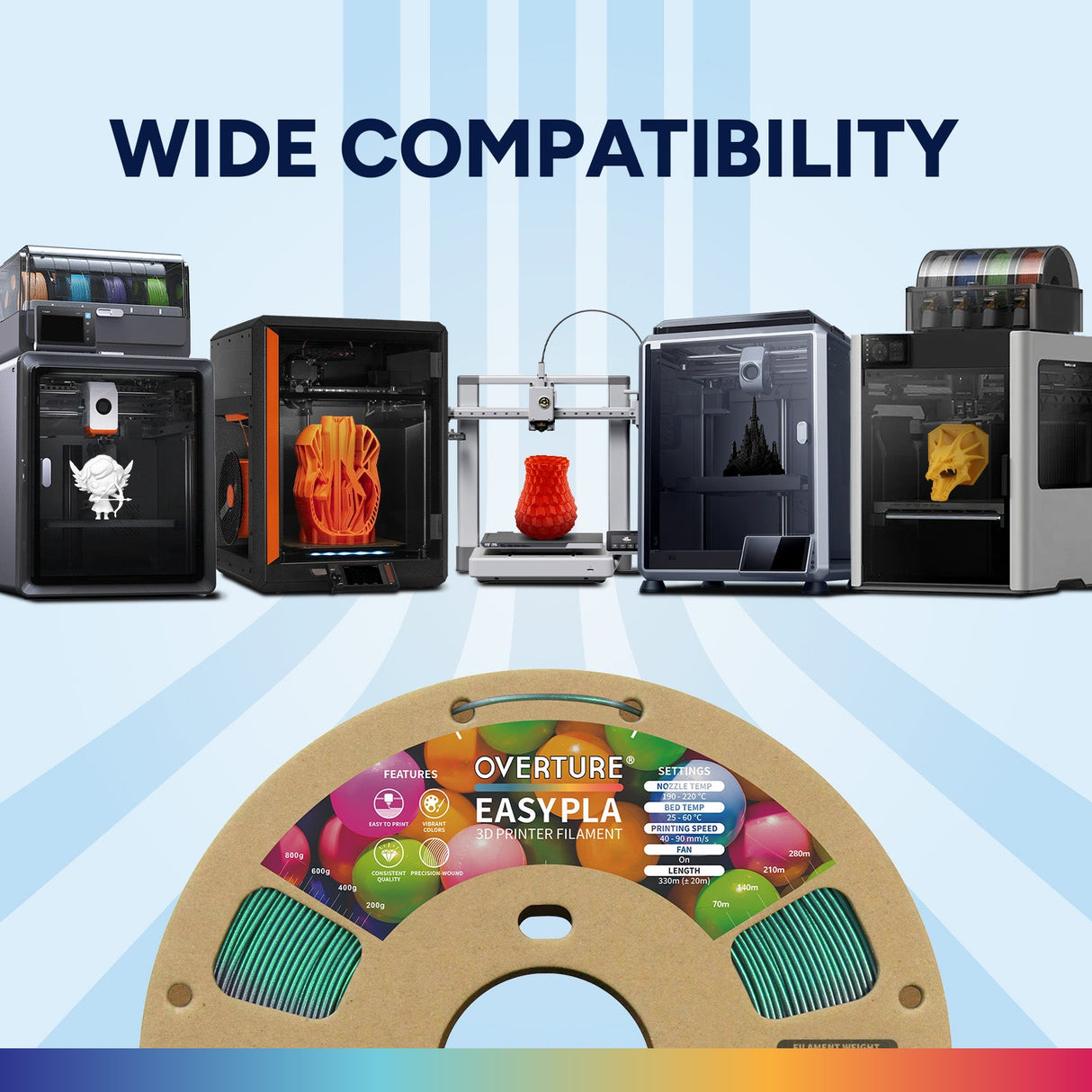 Overture Shimmer PLA 3D Printer Filament 1.75mm - Overture 3D