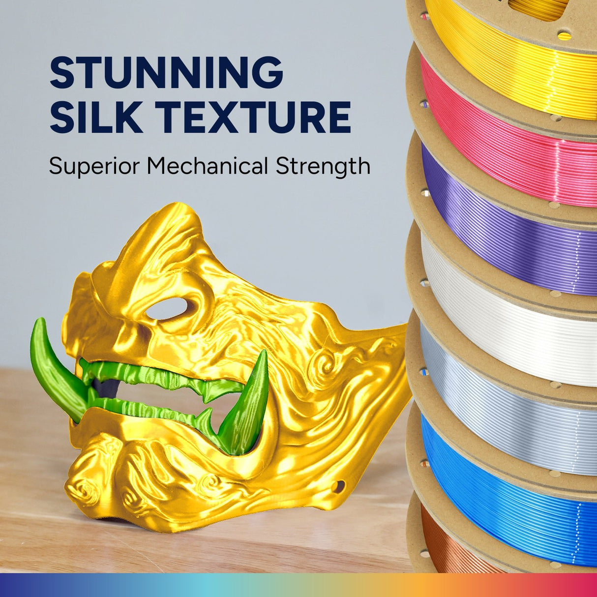 Overture Silk PLA 3D Printer Filament 1.75mm - Overture 3D
