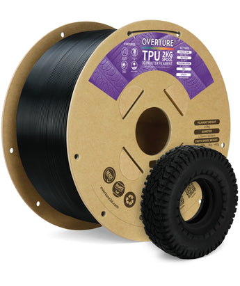 Overture TPU 3D Printer Filament 1.75mm 2 KG - Overture 3D