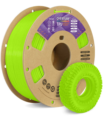 Overture TPU 3D Printer Filament 1.75mm - Spool & Filament Close-up