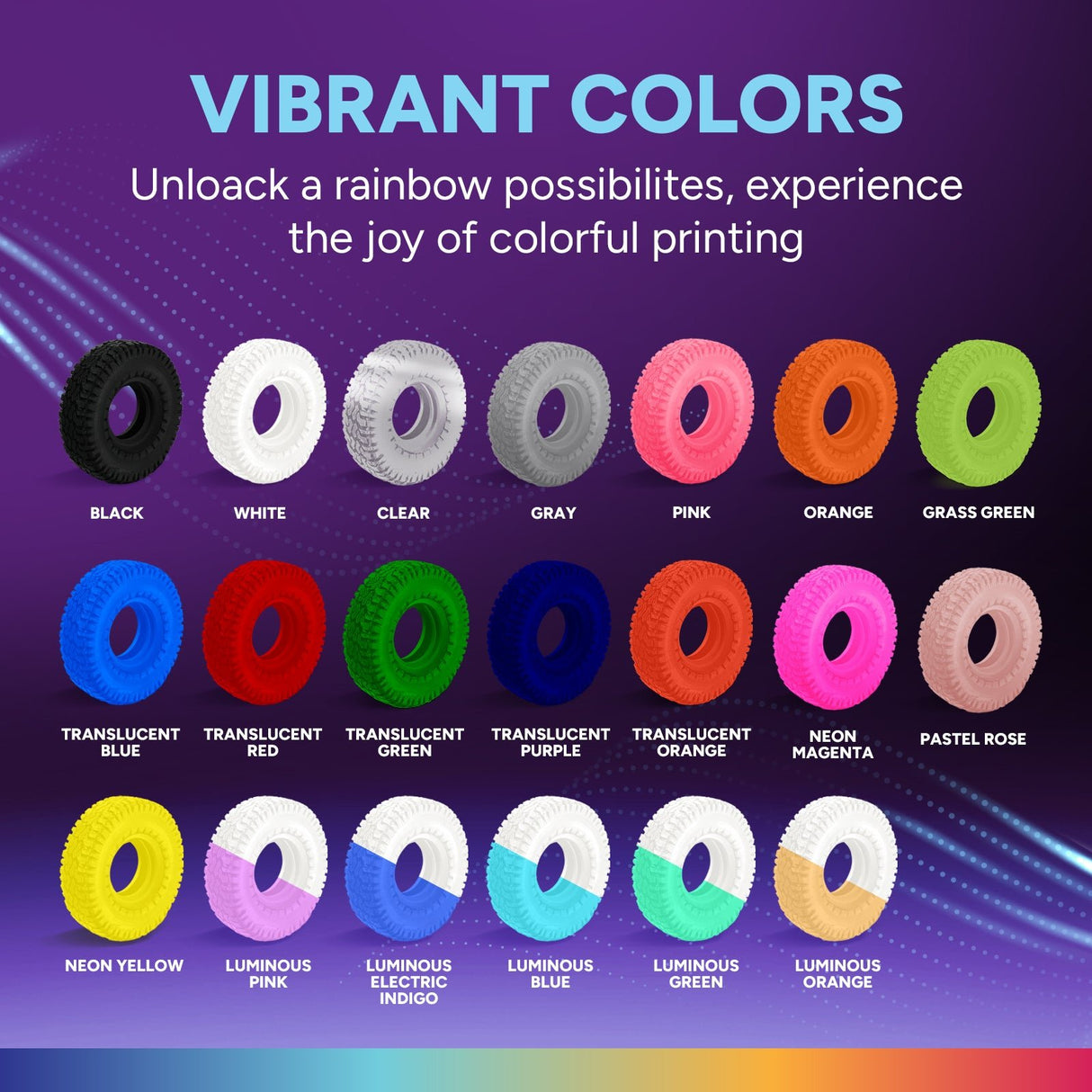 Overture High Speed TPU 3D Printer Filament 1.75mm -2 KG - Overture 3D