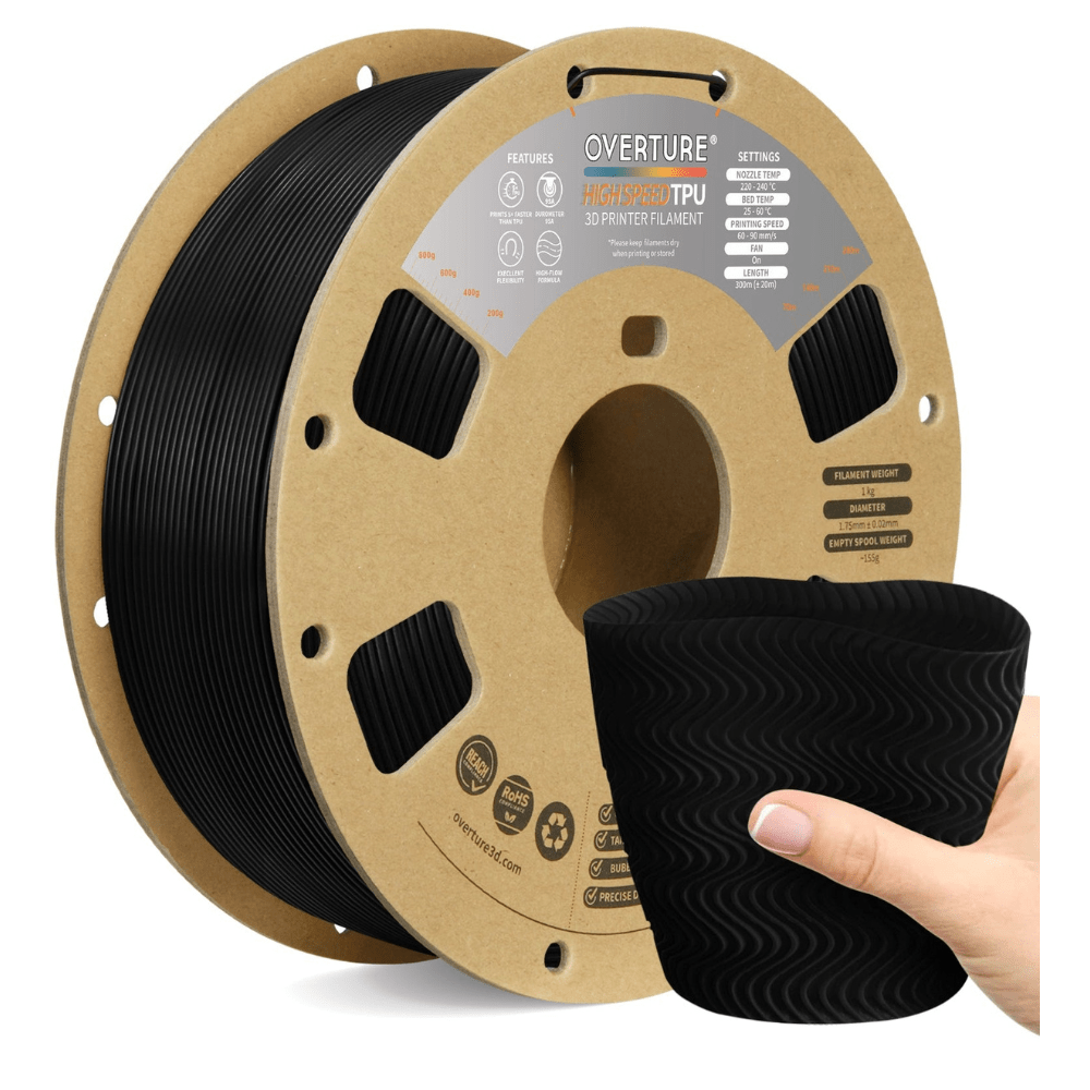 Overture TPU High Speed 3D Printer Filament 1.75mm - Overture 3D