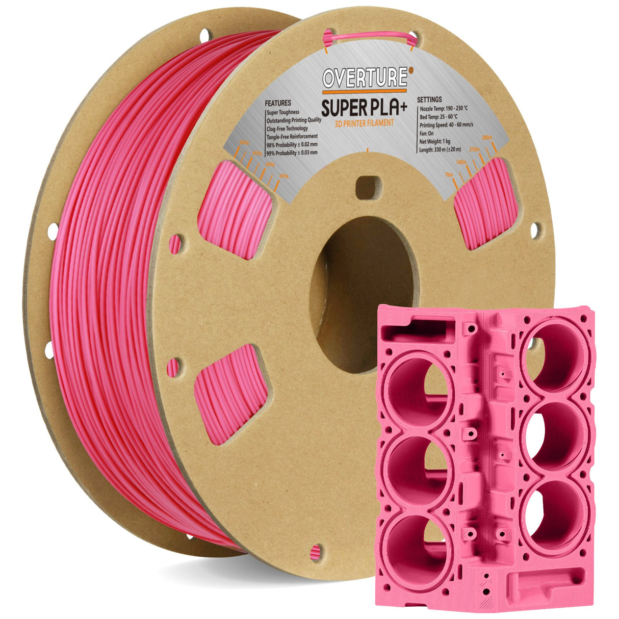 Overture Super PLA+ 3D Printer Filament 1.75mm - Overture 3D