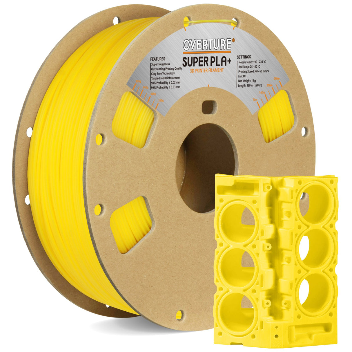 Overture Super PLA+ 3D Printer Filament 1.75mm - Overture 3D