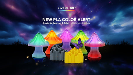 Color Your World: 9 Brand New PLA Colors from Overture 3D
