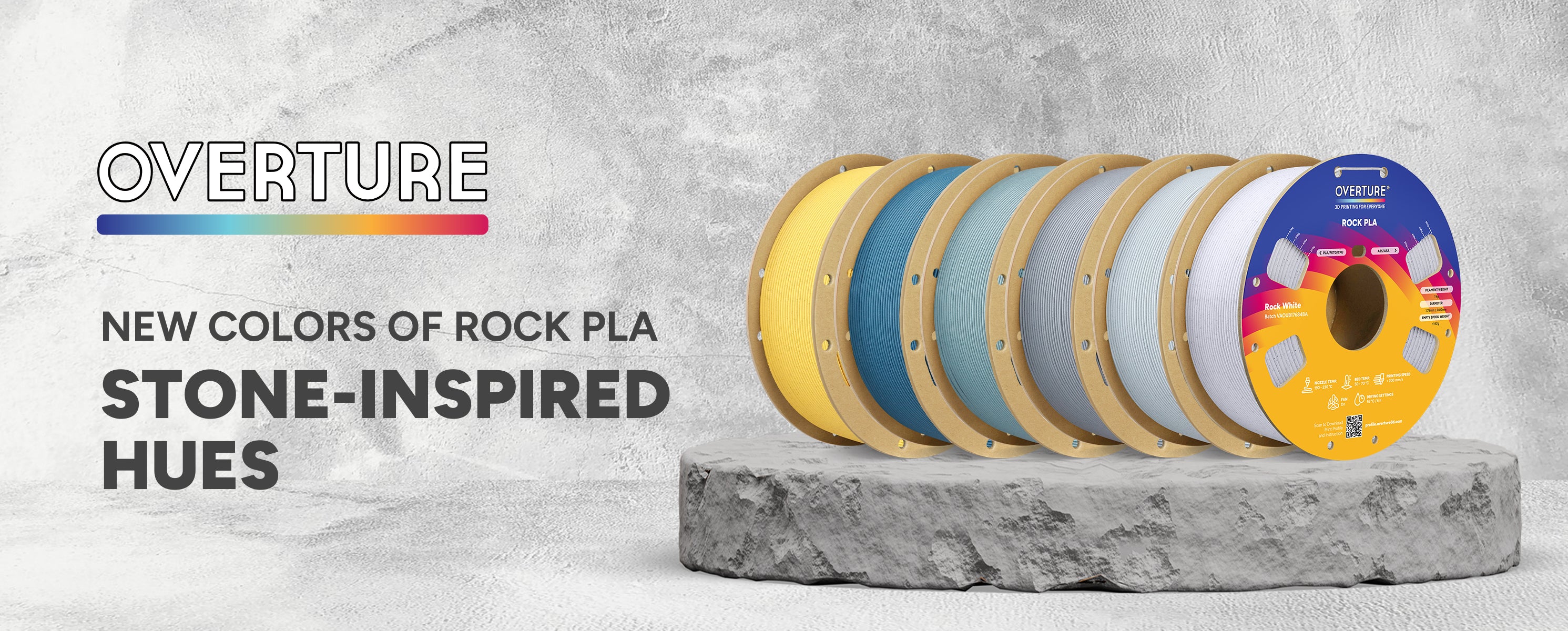 Stone Look Pla Rock PLA Filament 1.75mm - Stone Texture – Overture 3D