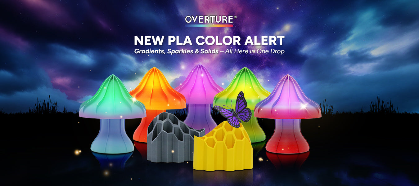 Color Your World: 9 Brand New PLA Colors from Overture 3D