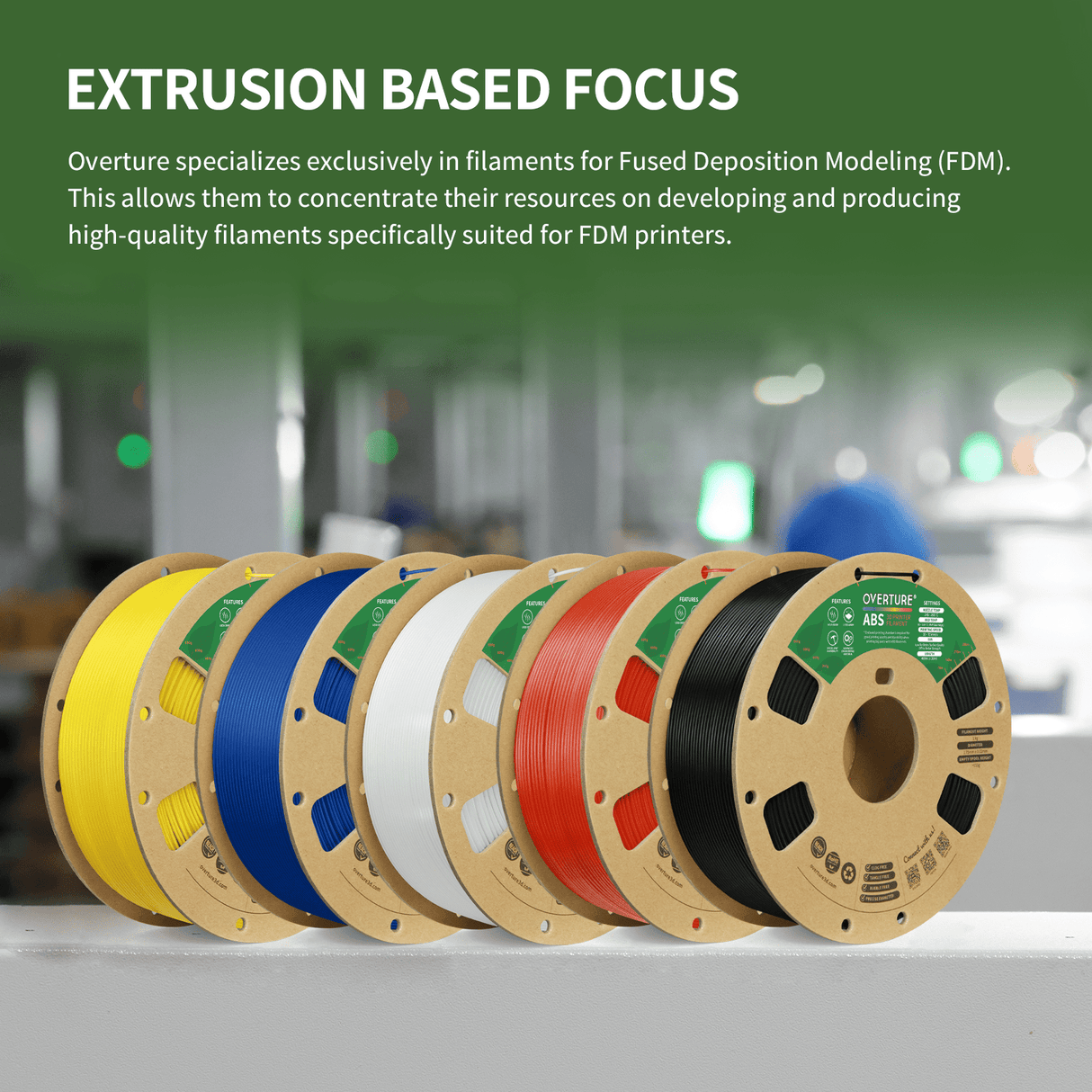 Overture ABS 3D Printer Filament 1.75mm - Overture 3D