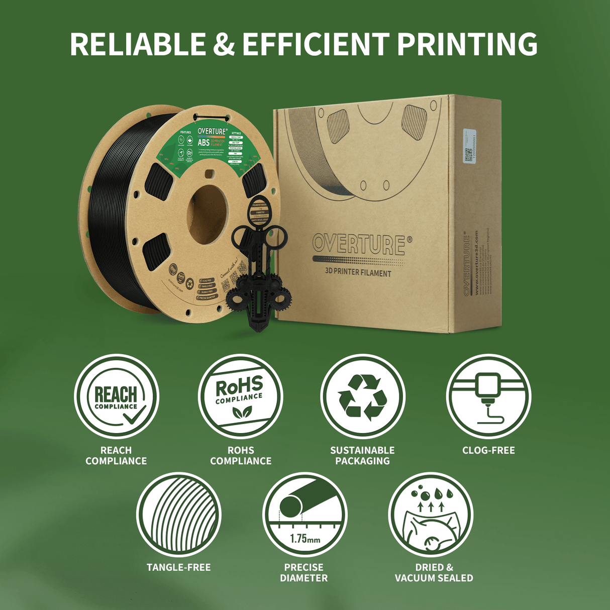 Overture ABS 3D Printer Filament 1.75mm - Overture 3D
