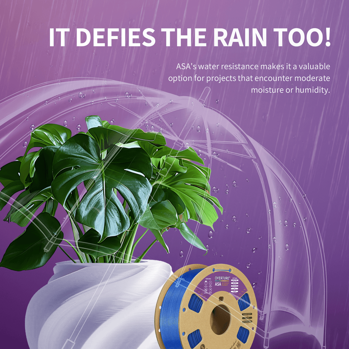Overture ASA 3D Printer Filament 1.75mm - Overture 3D